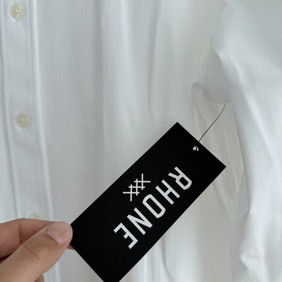 Rhone Commuter Shirt Mens Medium White Midweight Pro Button Up Performance - Picture 4 of 13